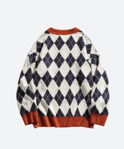 Summer Outfits Layers, Styling Pants - Vintage Argyle Knitted Sweater