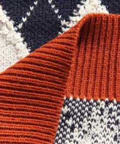 Summer Outfits Layers, Styling Pants - Vintage Argyle Knitted Sweater