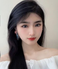 Summer Peach Blossom Beaded Earrings for Women - Colorful Gradient Tassel Long Earrings for Vacation Style