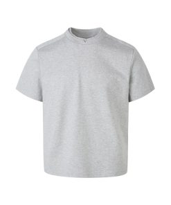 Summer Slim Fit Double-Layer Collar Solid Color Short Sleeve T-Shirt - Versatile Basic Tee for Effortless Style