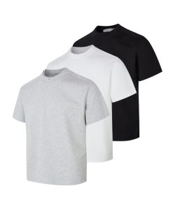 Summer Slim Fit Double-Layer Collar Solid Color Short Sleeve T-Shirt - Versatile Basic Tee for Effortless Style