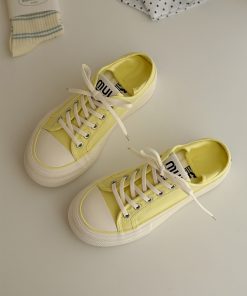 Summer Thick-Soled Canvas Sneakers for Women - Two-Way Wear, Breathable & Versatile, 2025 New Style, Casual Footwear