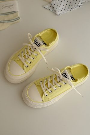Summer Thick-Soled Canvas Sneakers for Women - Two-Way Wear, Breathable & Versatile, 2025 New Style, Casual Footwear