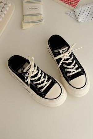 Summer Thick-Soled Canvas Sneakers for Women - Two-Way Wear, Breathable & Versatile, 2025 New Style, Casual Footwear