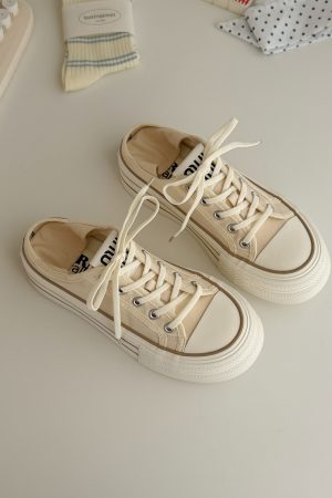 Summer Thick-Soled Canvas Sneakers for Women - Two-Way Wear, Breathable & Versatile, 2025 New Style, Casual Footwear