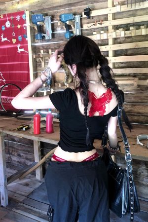 Summer Women's Backless Lace-Up T-Shirt - Irregular Short Sleeve Two-Piece Style, Sexy Pure Desire Design