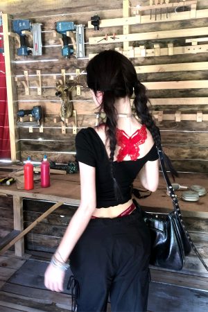Summer Women's Backless Lace-Up T-Shirt - Irregular Short Sleeve Two-Piece Style, Sexy Pure Desire Design