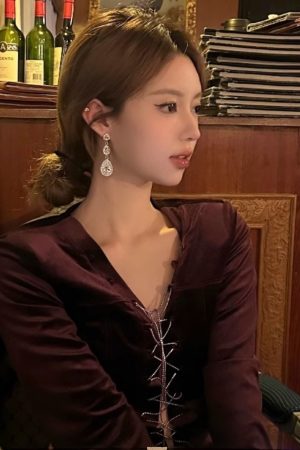 Super Sparkly Long Drop Zircon Earrings for Women - Lightweight Luxury Elegant Ear Studs with Unique Design