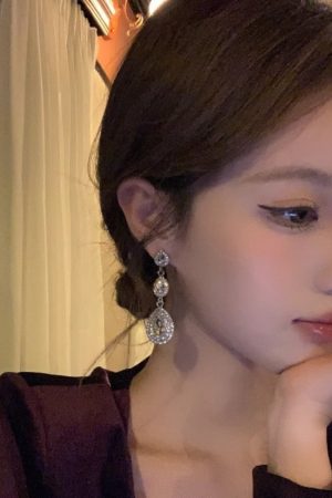 Super Sparkly Long Drop Zircon Earrings for Women - Lightweight Luxury Elegant Ear Studs with Unique Design