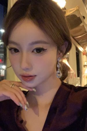 Super Sparkly Long Drop Zircon Earrings for Women - Lightweight Luxury Elegant Ear Studs with Unique Design