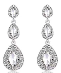 Super Sparkly Long Drop Zircon Earrings for Women - Lightweight Luxury Elegant Ear Studs with Unique Design