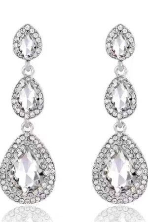 Super Sparkly Long Drop Zircon Earrings for Women - Lightweight Luxury Elegant Ear Studs with Unique Design