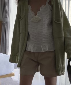 Super Sweet Lotus Leaf Edge Camisole with Ruffle Details - Cute Korean Style Top for Effortless Y2K Fashion