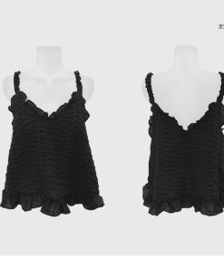 Super Sweet Lotus Leaf Edge Camisole with Ruffle Details - Cute Korean Style Top for Effortless Y2K Fashion