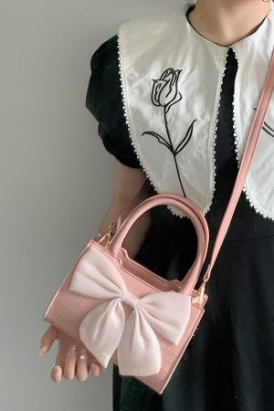 Sweet Girl Bowknot Small Handbag - 2025 High-End Niche Square Bag, Versatile Shoulder & Crossbody Style
