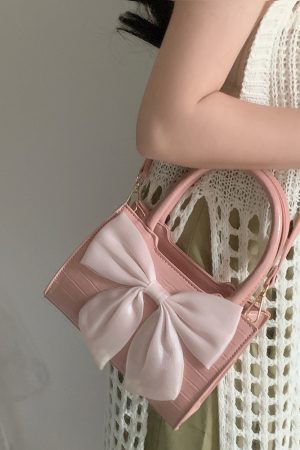 Sweet Girl Bowknot Small Handbag - 2025 High-End Niche Square Bag, Versatile Shoulder & Crossbody Style