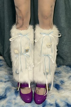 Sweet Girl Style Plush Star Leg Warmers - Autumn Winter Sock Covers for Hot Girl Looks - Y2K Inspired Fashion Accessory