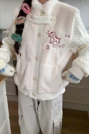 Sweet Knitted Spliced Rabbit Fur Coat Top - Padded Thickened Fleece Cardigan for Winter 2025, Soft and Gentle Fashion Essential