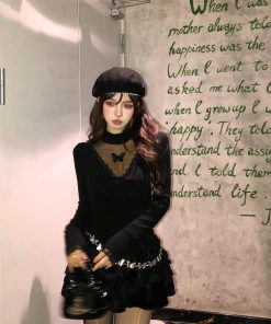 Sweet Romantic Korean Style Lace Long Sleeve V-Neck T-shirt for Women - Autumn Winter Slim Fit Knit Top