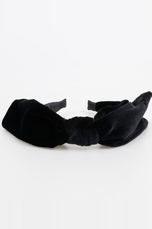 Sweet Velvet Big Bow Black Ribbon Headband - Korean Style Lady Girl Accessory for a Cute Look
