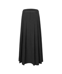 Tailored Pleated A-Line Skirt for Women | Heavy-Duty Comfortable Twill | Spring Summer Fashion