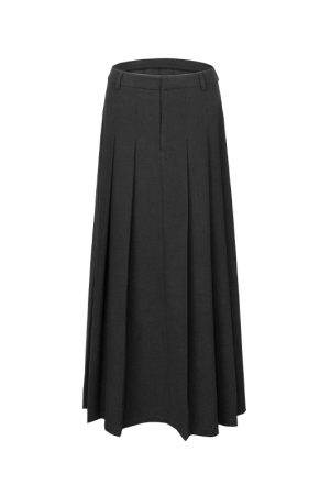 Tailored Pleated A-Line Skirt for Women | Heavy-Duty Comfortable Twill | Spring Summer Fashion