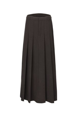 Tailored Pleated A-Line Skirt for Women | Heavy-Duty Comfortable Twill | Spring Summer Fashion