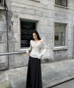 Tailored Pleated A-Line Skirt for Women | Heavy-Duty Comfortable Twill | Spring Summer Fashion