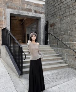 Tailored Pleated A-Line Skirt for Women | Heavy-Duty Comfortable Twill | Spring Summer Fashion