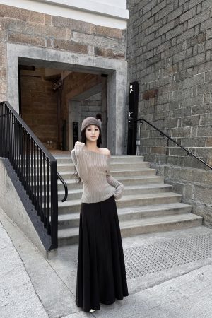 Tailored Pleated A-Line Skirt for Women | Heavy-Duty Comfortable Twill | Spring Summer Fashion