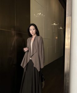 Tailored Pleated A-Line Skirt for Women | Heavy-Duty Comfortable Twill | Spring Summer Fashion