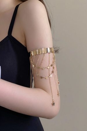 Tassel Glossy Open Arm Bracelet - Sweet Cool Hot Girl Style Fashion Accessory, Elegant Niche Design for Trendy Looks