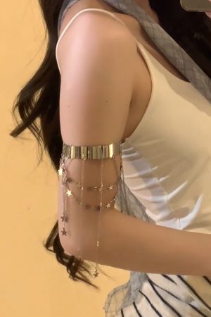 Tassel Glossy Open Arm Bracelet - Sweet Cool Hot Girl Style Fashion Accessory, Elegant Niche Design for Trendy Looks