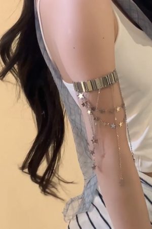 Tassel Glossy Open Arm Bracelet - Sweet Cool Hot Girl Style Fashion Accessory, Elegant Niche Design for Trendy Looks