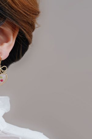 Tea-Themed Cherry Bow Stud Earrings - Unique Heart-Shaped Accessories for 2025, Trendy Niche Jewelry