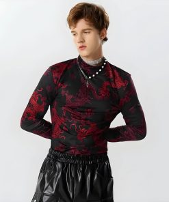 Teenage Style, Acubi Fashion Dress - Dragon High Neck Top