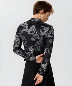 Teenage Style, Acubi Fashion Dress - Dragon High Neck Top