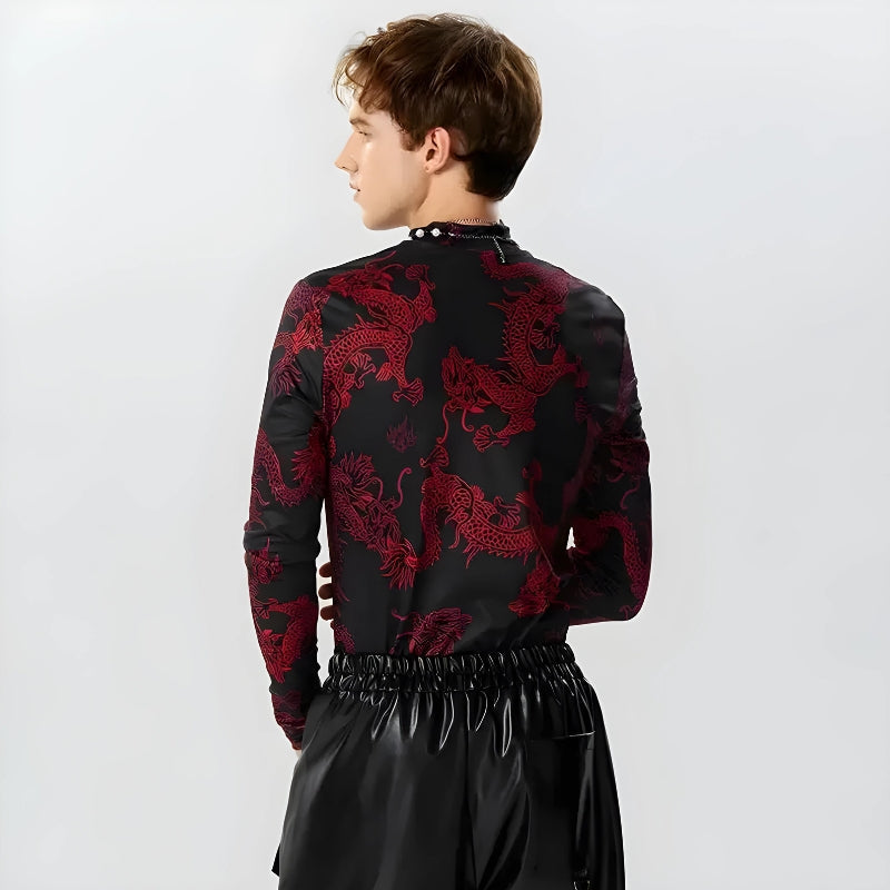 Teenage Style, Acubi Fashion Dress - Dragon High Neck Top Teenage Style, Acubi Fashion Dress - Dragon High Neck Top