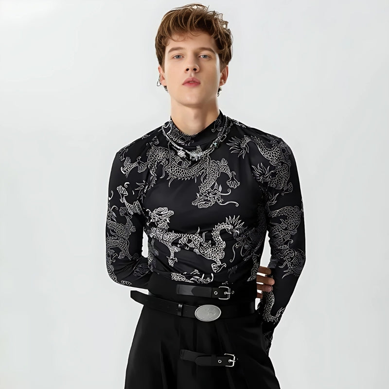 Teenage Style, Acubi Fashion Dress - Dragon High Neck Top Teenage Style, Acubi Fashion Dress - Dragon High Neck Top