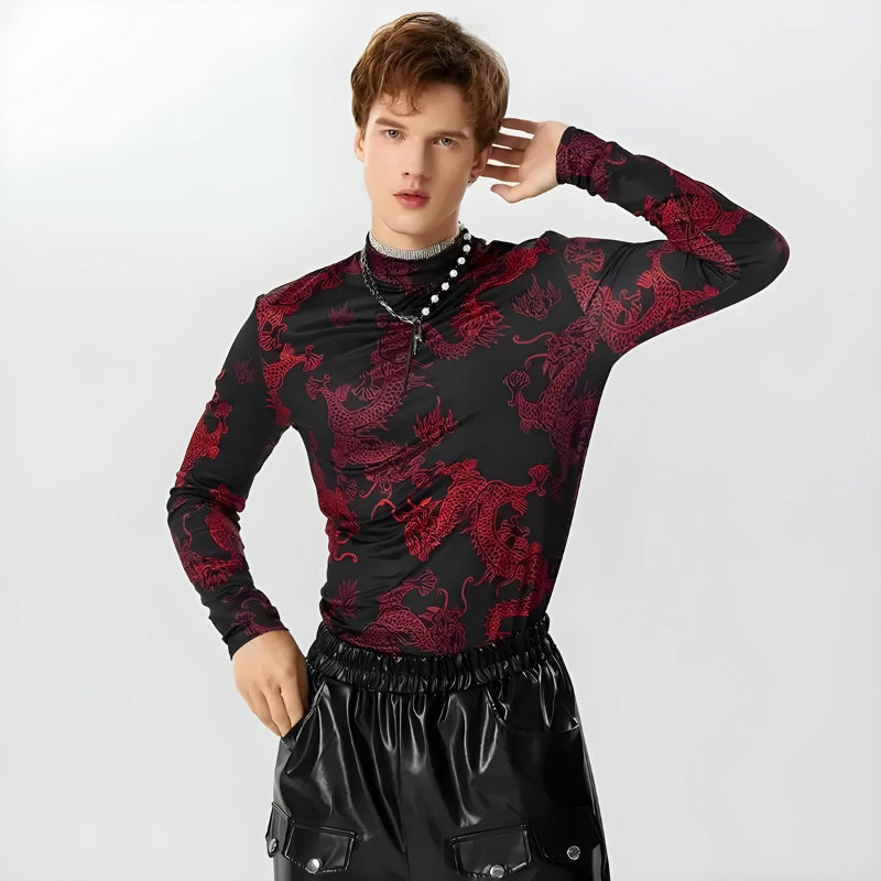 Teenage Style, Acubi Fashion Dress - Dragon High Neck Top Teenage Style, Acubi Fashion Dress - Dragon High Neck Top