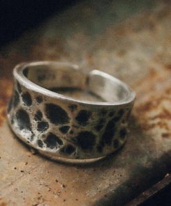Textured Adjustable Silver Ring for Men and Women - Minimalist Vintage Design, Non-Fish Home Jewelry, Perfect for Everyday Wear