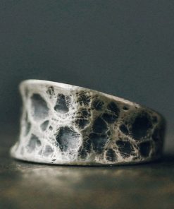 Textured Adjustable Silver Ring for Men and Women - Minimalist Vintage Design, Non-Fish Home Jewelry, Perfect for Everyday Wear
