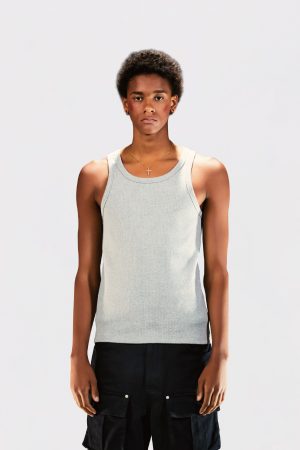 Textured Skin-Friendly 450G Xinjiang Cotton Heavyweight Ribbed Tank Top - Shaping Base Layer for Everyday Style