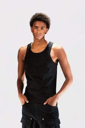 Textured Skin-Friendly 450G Xinjiang Cotton Heavyweight Ribbed Tank Top - Shaping Base Layer for Everyday Style