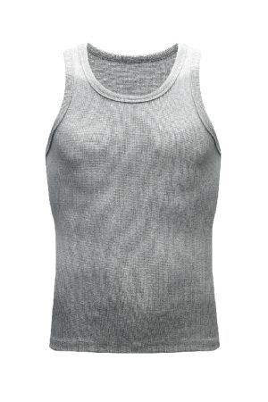 Textured Skin-Friendly 450G Xinjiang Cotton Heavyweight Ribbed Tank Top - Shaping Base Layer for Everyday Style