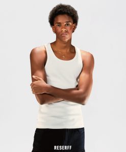 Textured Skin-Friendly 450G Xinjiang Cotton Heavyweight Ribbed Tank Top - Shaping Base Layer for Everyday Style