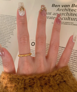 Textured Wheat Spike Design Ring for Women - Trendy 2025 Fashion Statement Finger Ring, Versatile and Stylish Accessory