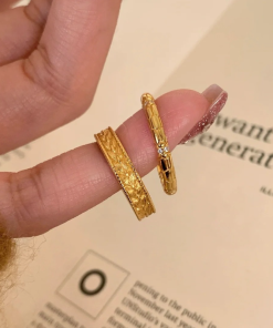 Textured Wheat Spike Design Ring for Women - Trendy 2025 Fashion Statement Finger Ring, Versatile and Stylish Accessory