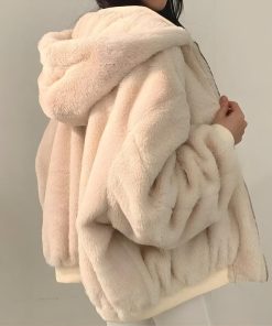 That Girl Outfits School, Long Maxi Skirts Outfit - Teddy Reversible Hooded Jacket