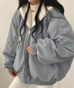 That Girl Outfits School, Long Maxi Skirts Outfit - Teddy Reversible Hooded Jacket